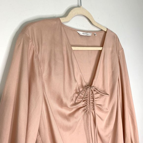 REBECCA TAYLOR Drawstring Blouse in Blush Sz 2 - Picture 3 of 9